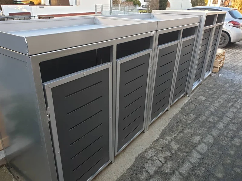 PREMIUM Metall 4er Mülltonnenbox