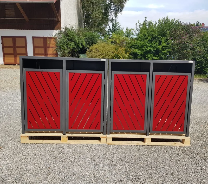 PREMIUM Metall 4er Mülltonnenbox