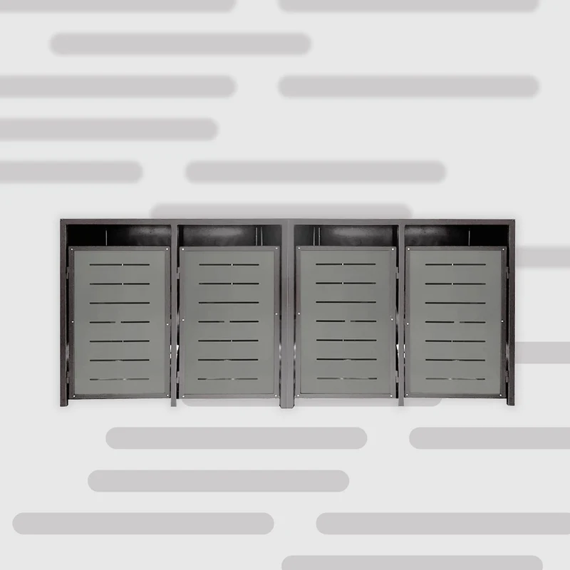PREMIUM Metall 4er Mülltonnenbox