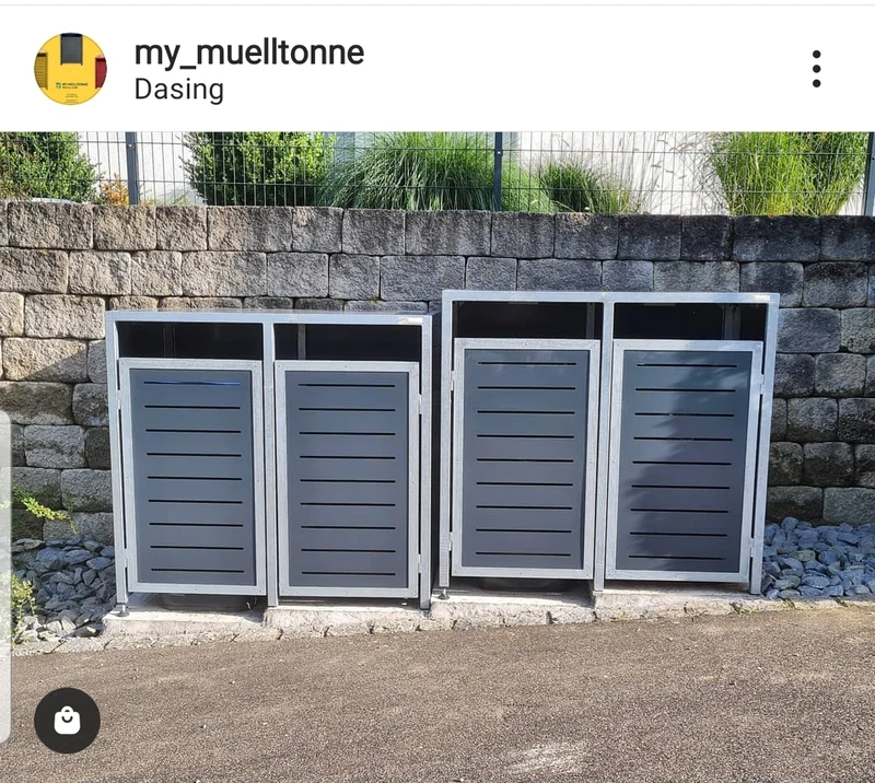 PREMIUM Zink 4er Mülltonnenbox