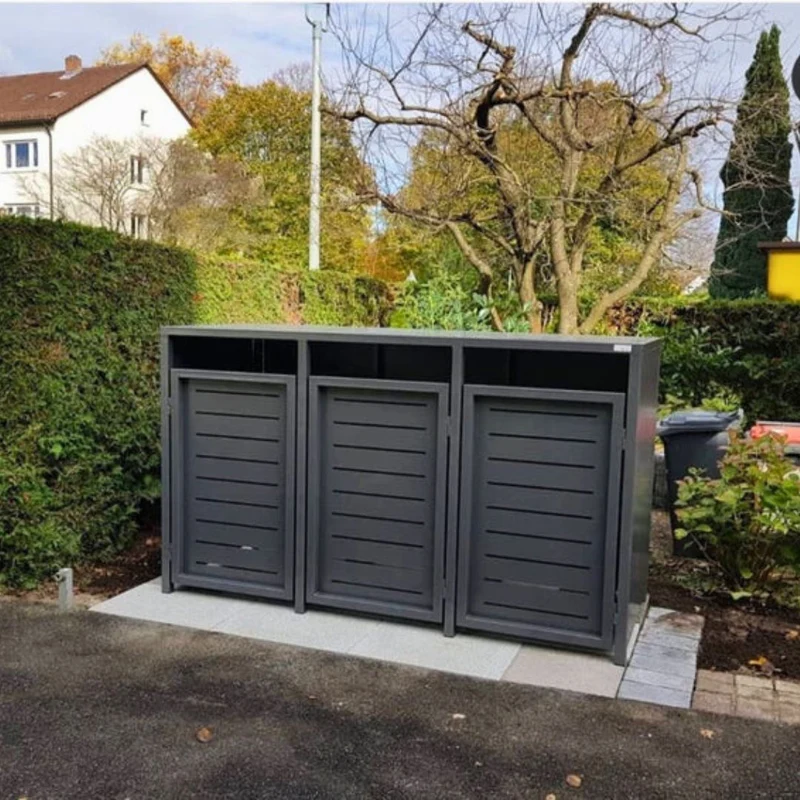 PREMIUM Design 3er Mülltonnenbox
