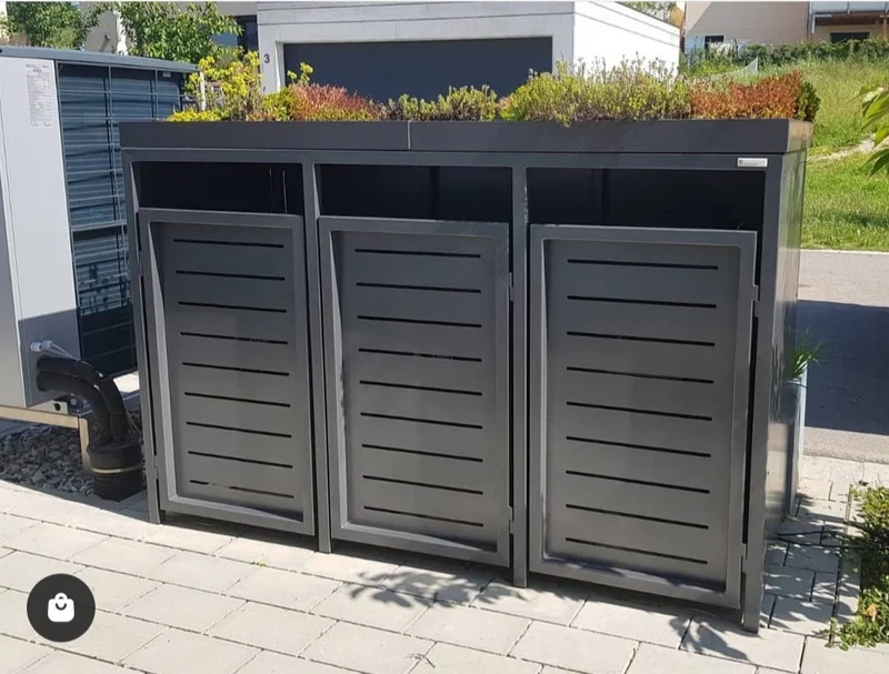 PREMIUM Design 3er Mülltonnenbox