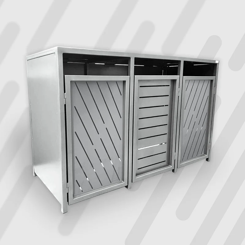 PREMIUM Design 3er Mülltonnenbox