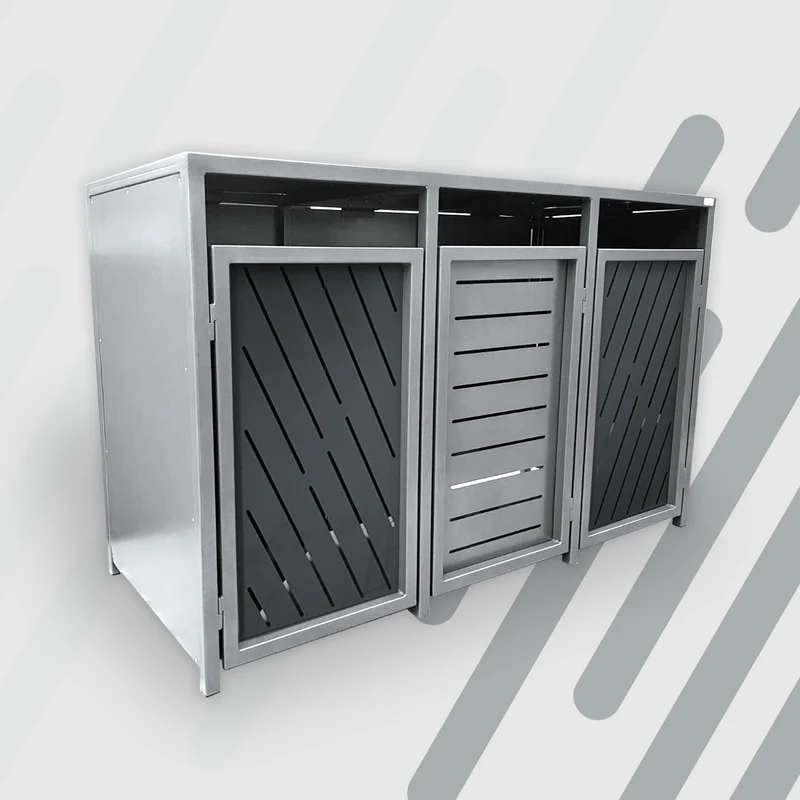 PREMIUM Design 3er Mülltonnenbox