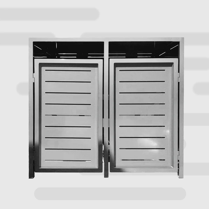 PREMIUM Design 2er Mülltonnenbox