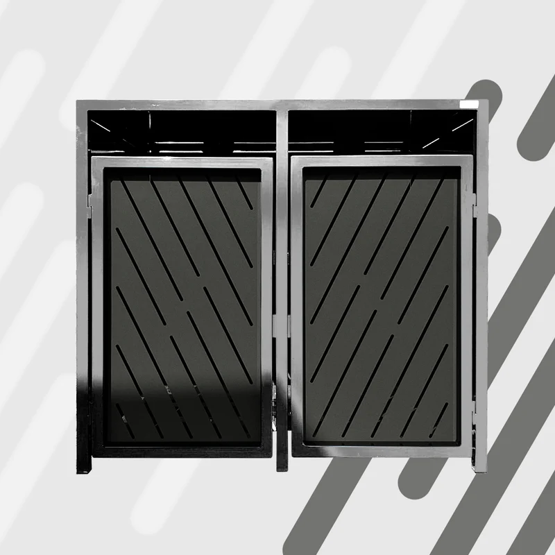PREMIUM Design 2er Mülltonnenbox
