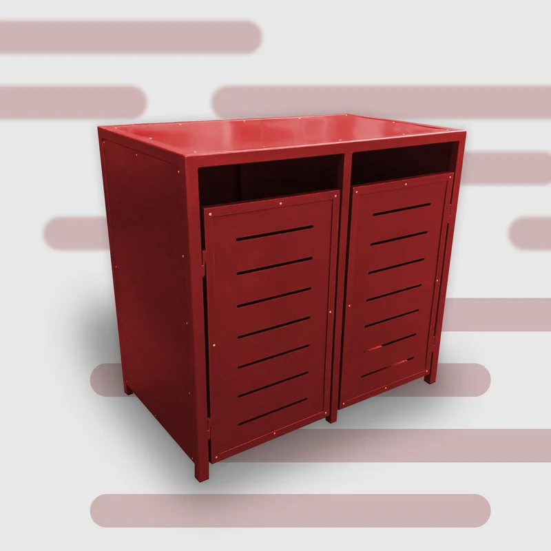 PREMIUM Metall 2er Mülltonnenbox