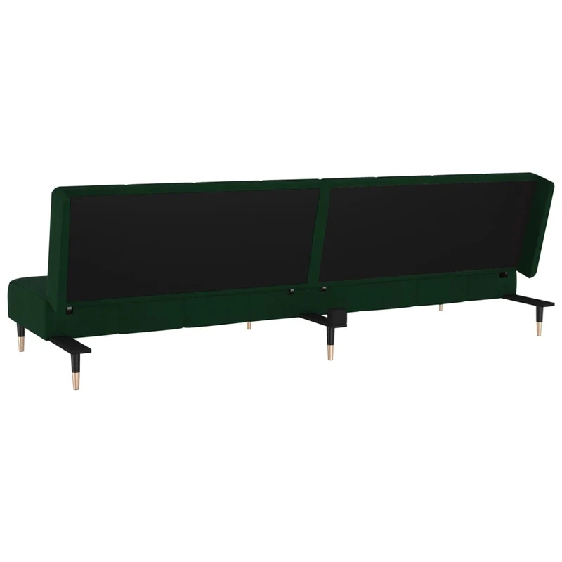 vidaXL Schlafsofa 2-Sitzer Dunkelgrün Samt