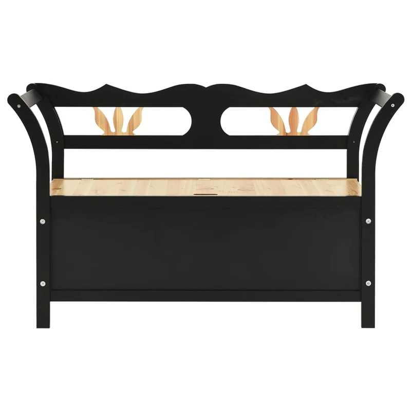 vidaXL - Sitzbank, und Rückenlehne, Bank zum Sitzen, 107x45x75,5 cm, Massivholz Tanne, Schwarz