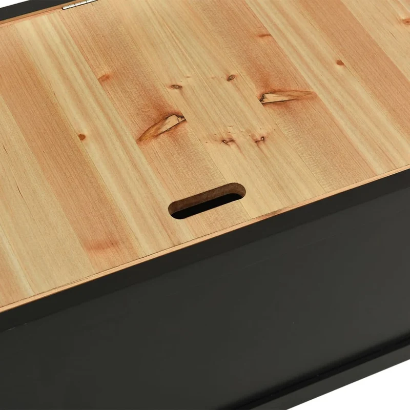 vidaXL - Sitzbank, und Rückenlehne, Bank zum Sitzen, 107x45x75,5 cm, Massivholz Tanne, Schwarz