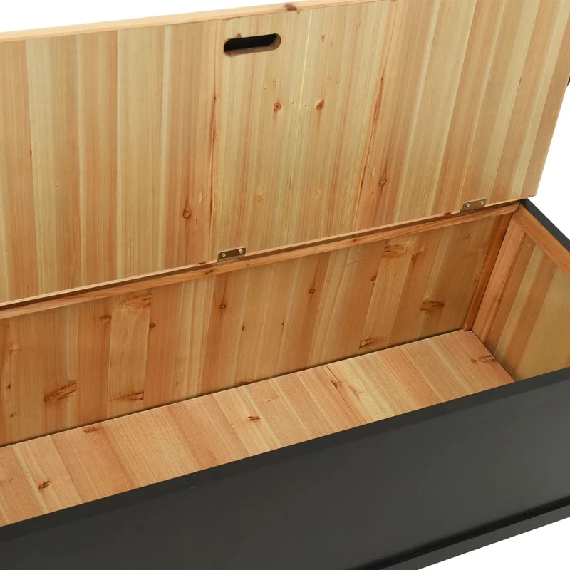 vidaXL - Sitzbank, und Rückenlehne, Bank zum Sitzen, 107x45x75,5 cm, Massivholz Tanne, Schwarz