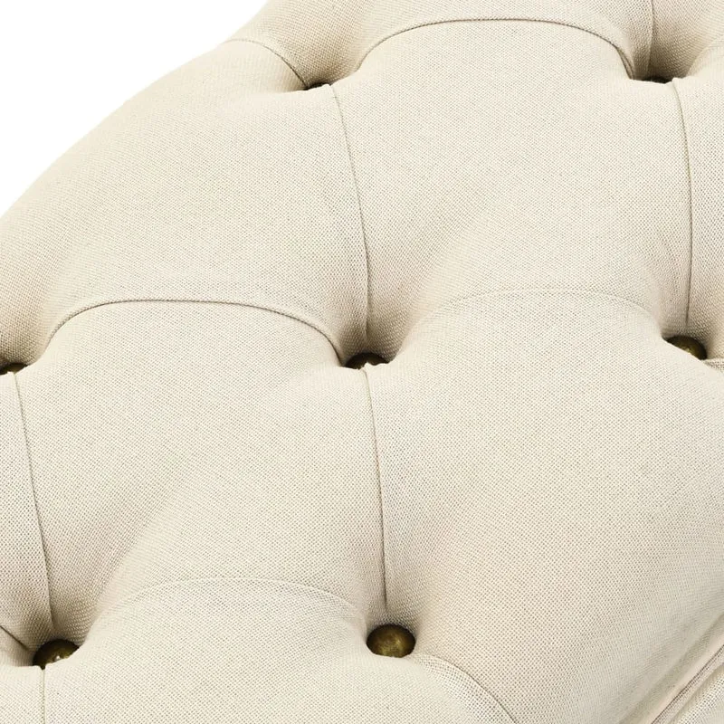 vidaXL - Sitzbank mit Stauraum, Bank zum Sitzen, 110 x 30 x 38 cm, Massivholz Tanne und Stoff, Creme