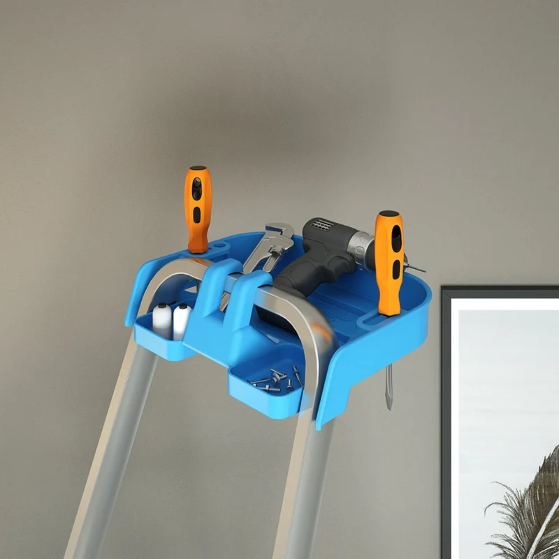 Colombo ATLANTICA – Aluminium-Trittleiter mit 3 Stufen und Werkzeugablage, bis 150 kg, EN 131, TÜV-GS, Made in Italy