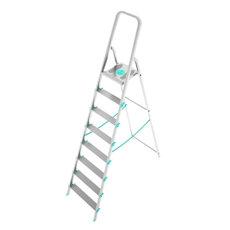 Colombo LIBELLULA - Trittleiter, Trittleiter 8 stufen, Trittleiter Klappbar, Höhe 174 cm, Max, Belastbar 150 kg, Aluminium, Hergestellt in Italien
