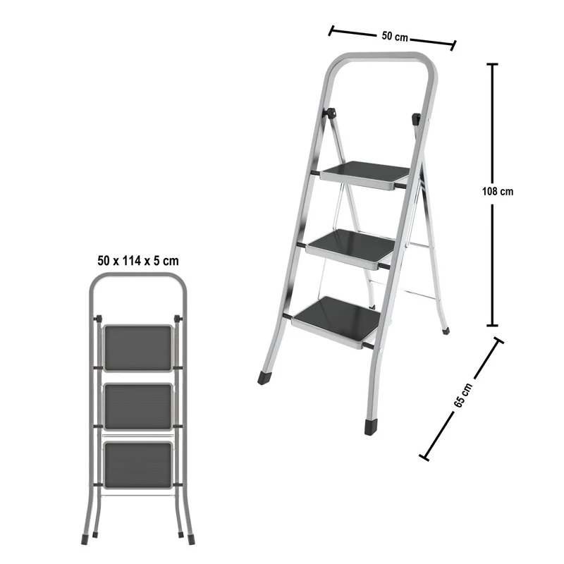 Colombo FACTOTUM ALUMINIUM – Trittleiter mit 3 Stufen, bis 150 kg, Aluminium, Made in Italy