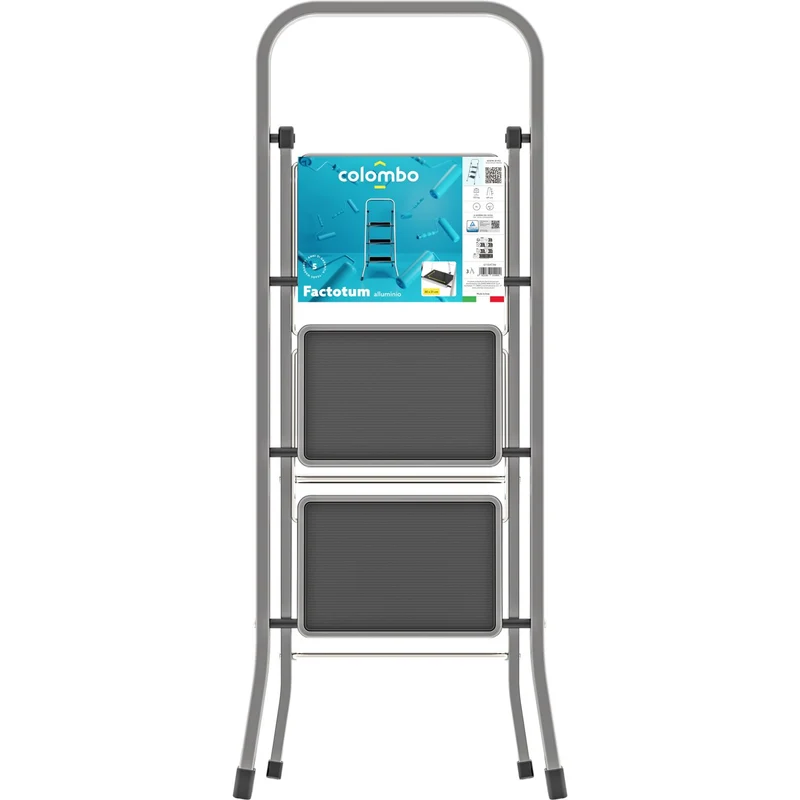 Colombo FACTOTUM ALUMINIUM – Trittleiter mit 3 Stufen, bis 150 kg, Aluminium, Made in Italy