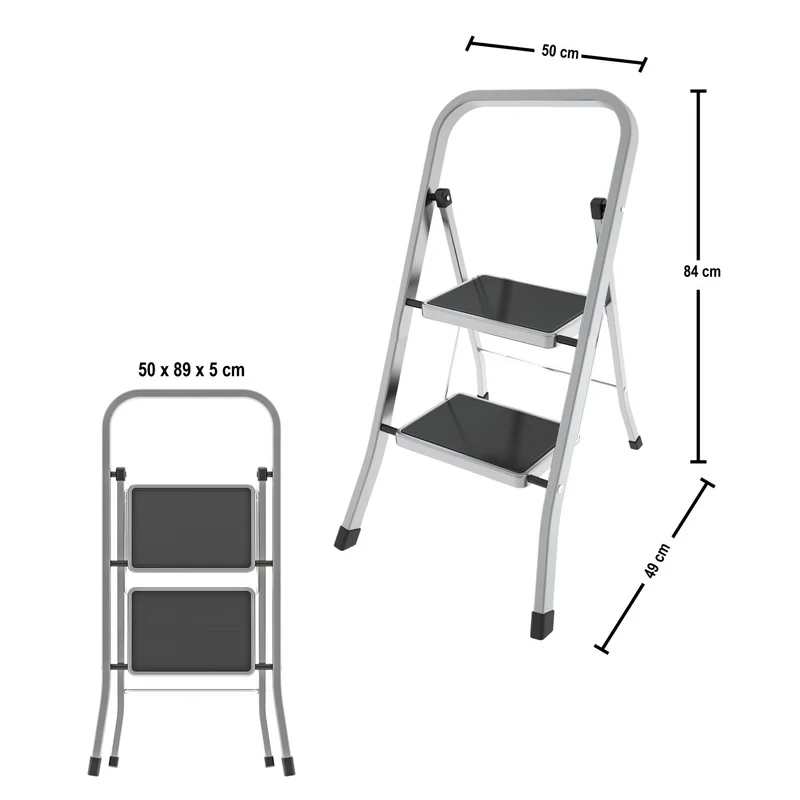 Colombo FACTOTUM ALUMINIUM – Trittleiter mit 2 Stufen, bis 150 kg, Aluminium, Made in Italy