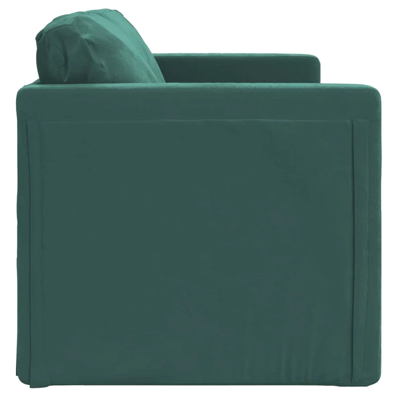 vidaXL - Bodensofa, Bodencouch, Bodensofa mit Schlaffunktion, 122x70x55 cm (122x204x55 cm), Tragfähigkeit (pro Sitz) 110 kg, Samt, Dunkelgrün