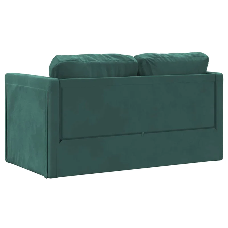 vidaXL - Bodensofa, Bodencouch, Bodensofa mit Schlaffunktion, 122x70x55 cm (122x204x55 cm), Tragfähigkeit (pro Sitz) 110 kg, Samt, Dunkelgrün
