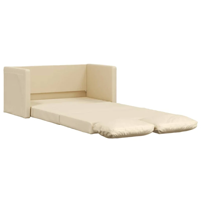 vidaXL - Bodensofa, Boden Sofa, Bodencouch, Bodensofa mit Schlaffunktion, 112x60x55cm (112x174x55cm), Tragfähigkeit (pro Sitz ) 110 kg, Stoff, Creme