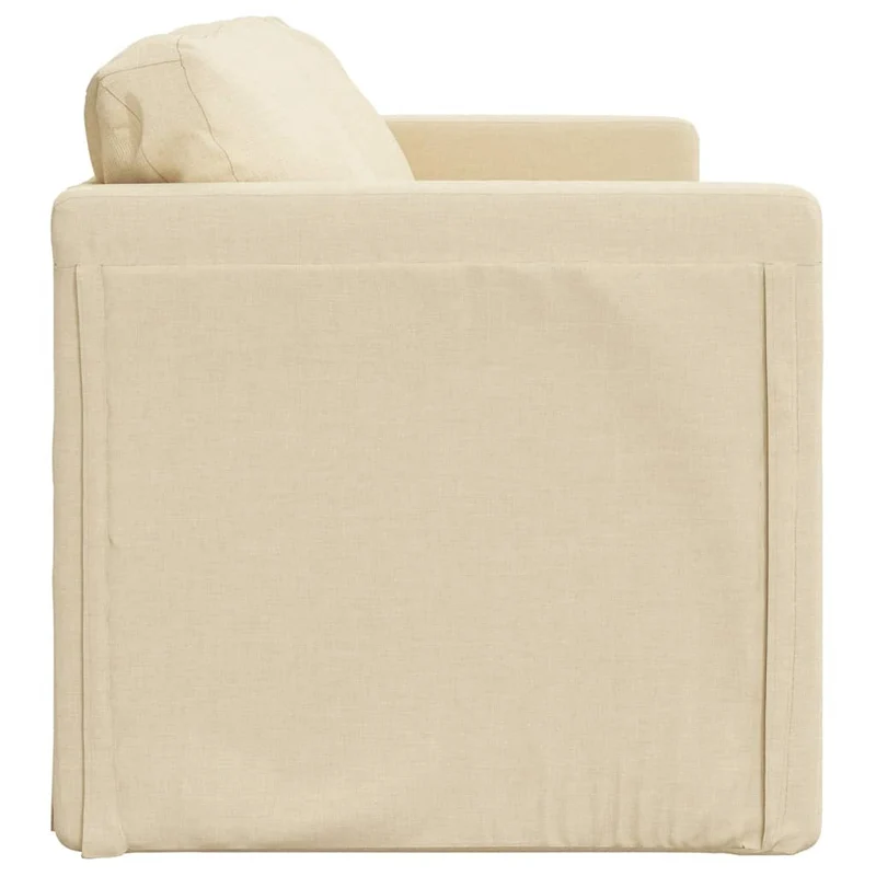 vidaXL - Bodensofa, Boden Sofa, Bodencouch, Bodensofa mit Schlaffunktion, 112x60x55cm (112x174x55cm), Tragfähigkeit (pro Sitz ) 110 kg, Stoff, Creme