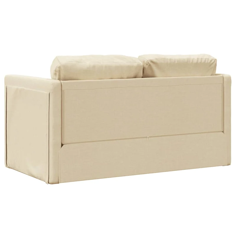 vidaXL - Bodensofa, Boden Sofa, Bodencouch, Bodensofa mit Schlaffunktion, 112x60x55cm (112x174x55cm), Tragfähigkeit (pro Sitz ) 110 kg, Stoff, Creme