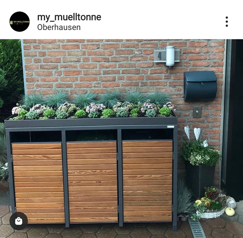 Pflanzwanne ALU farbbeschichtet alle Modelle (Mülltonnenbox nicht enthalten)