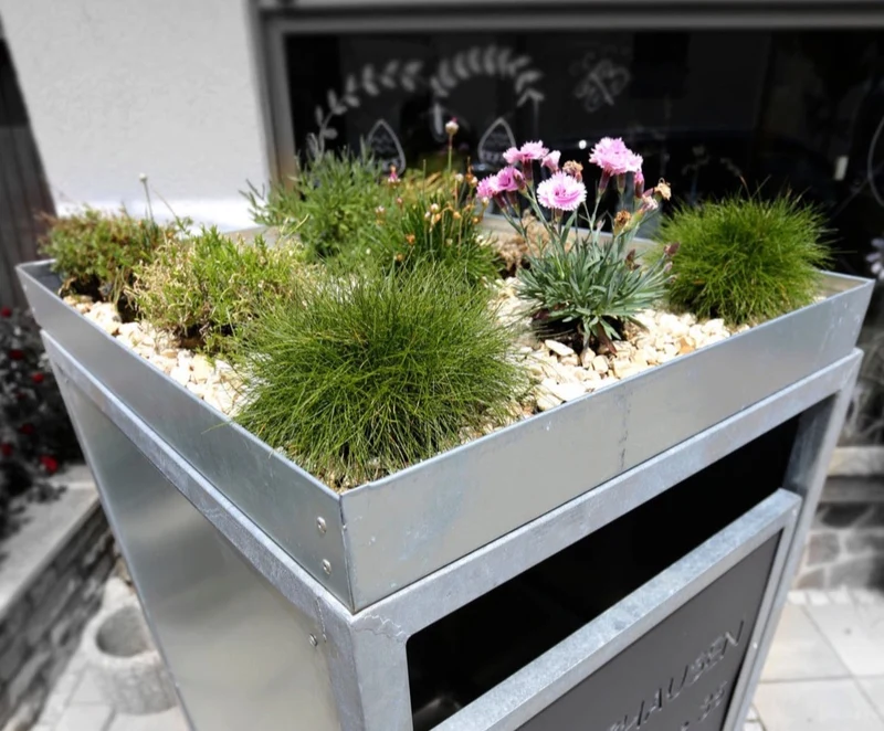 Pflanzwanne Zink alle Modelle (Mülltonnenbox nicht enthalten)