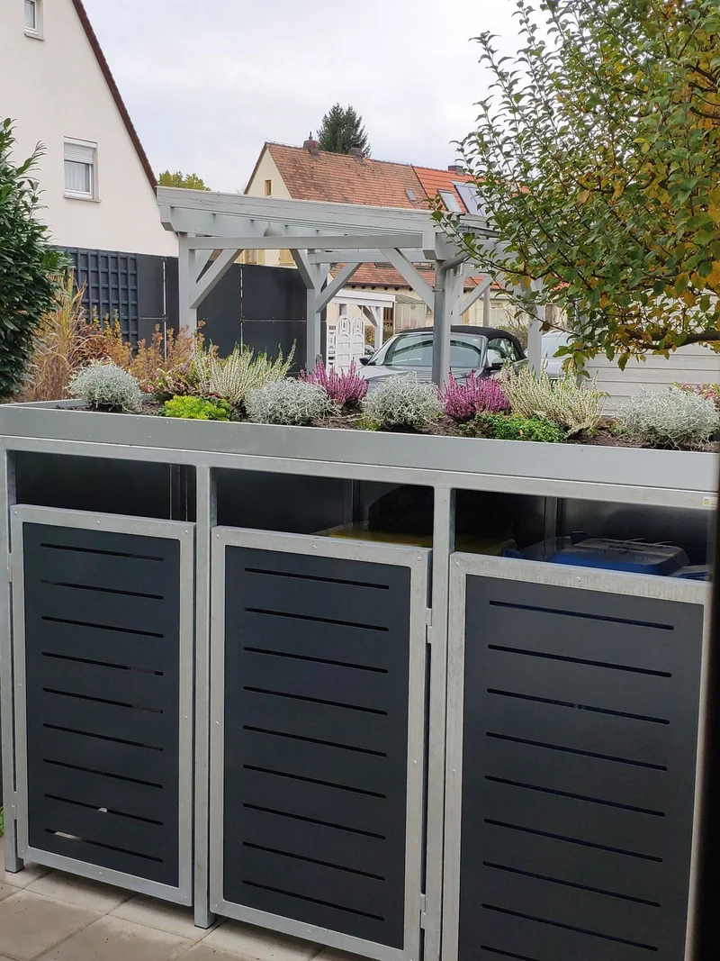 Pflanzwanne Zink alle Modelle (Mülltonnenbox nicht enthalten)