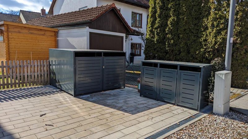 PREMIUM Metall 3er Mülltonnenbox
