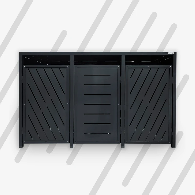 PREMIUM Metall 3er Mülltonnenbox