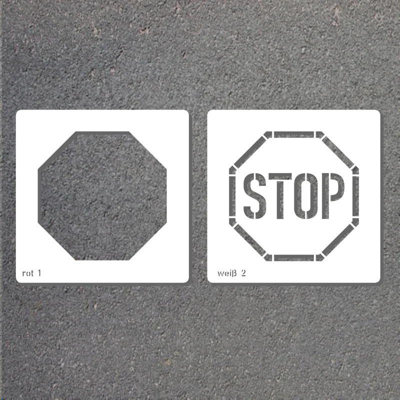 Schablone VZ206 Halt! Vorfahrt gewähren - STOP -