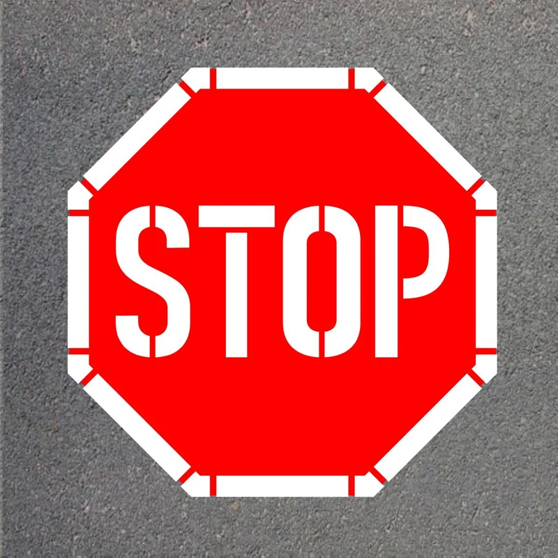 Schablone VZ206 Halt! Vorfahrt gewähren - STOP -