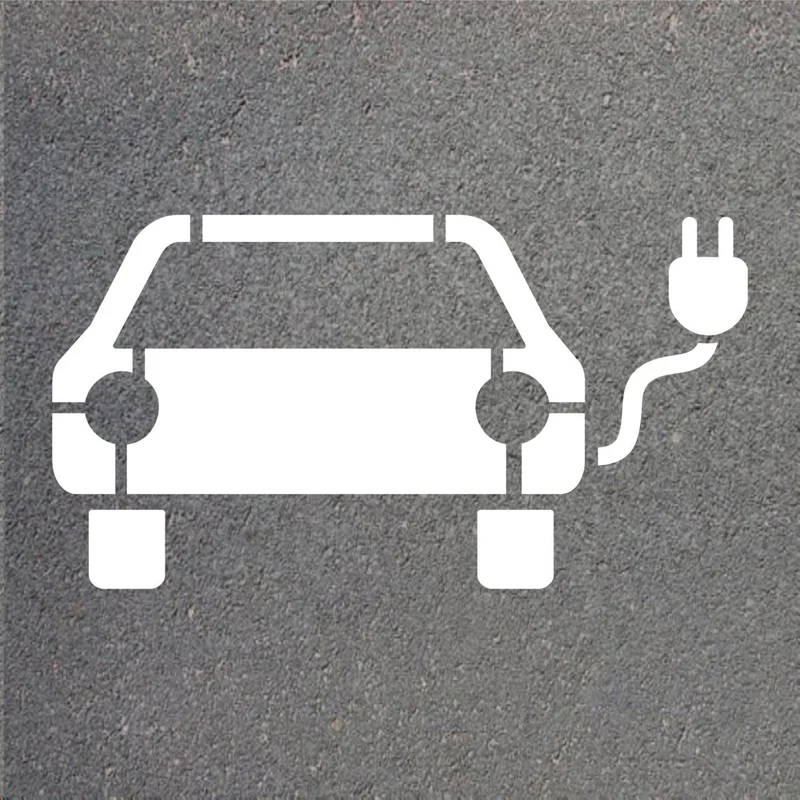 Schablone VZ1010-66 Elektrisch betriebene Fahrzeuge (E-Auto), 1550 x 820 mm (3-teilig), Aluminium 1,0 mm
