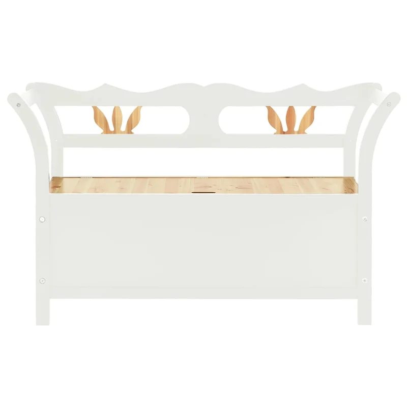 vidaXL - Sitzbank, und Rückenlehne, Bank zum Sitzen, Tragfähigkeit (pro Sitz ) 110 kg, 107x45x75,5 cm, Massivholz Tanne, Weiß