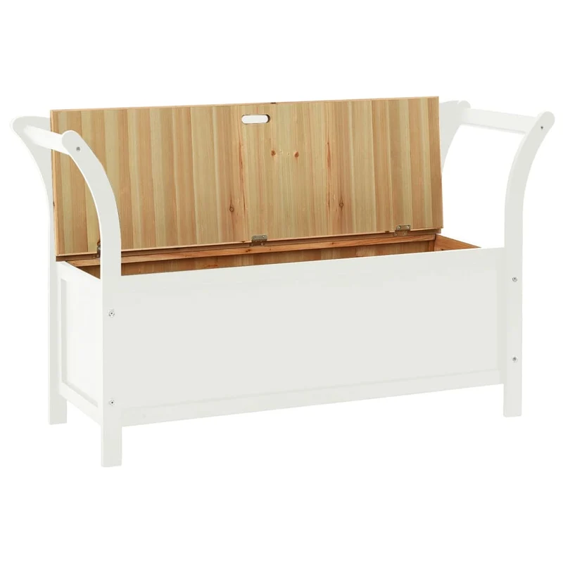 vidaXL - Sitzbank, und Rückenlehne, Bank zum Sitzen, Tragfähigkeit (pro Sitz ) 110 kg, 107x45x75,5 cm, Massivholz Tanne, Weiß