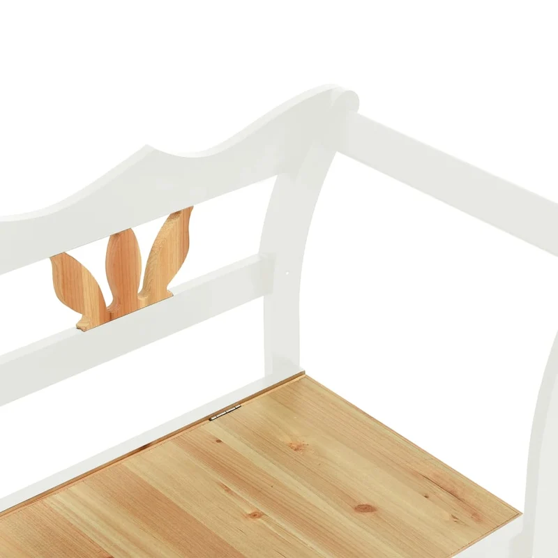 vidaXL - Sitzbank, und Rückenlehne, Bank zum Sitzen, Tragfähigkeit (pro Sitz ) 110 kg, 107x45x75,5 cm, Massivholz Tanne, Weiß