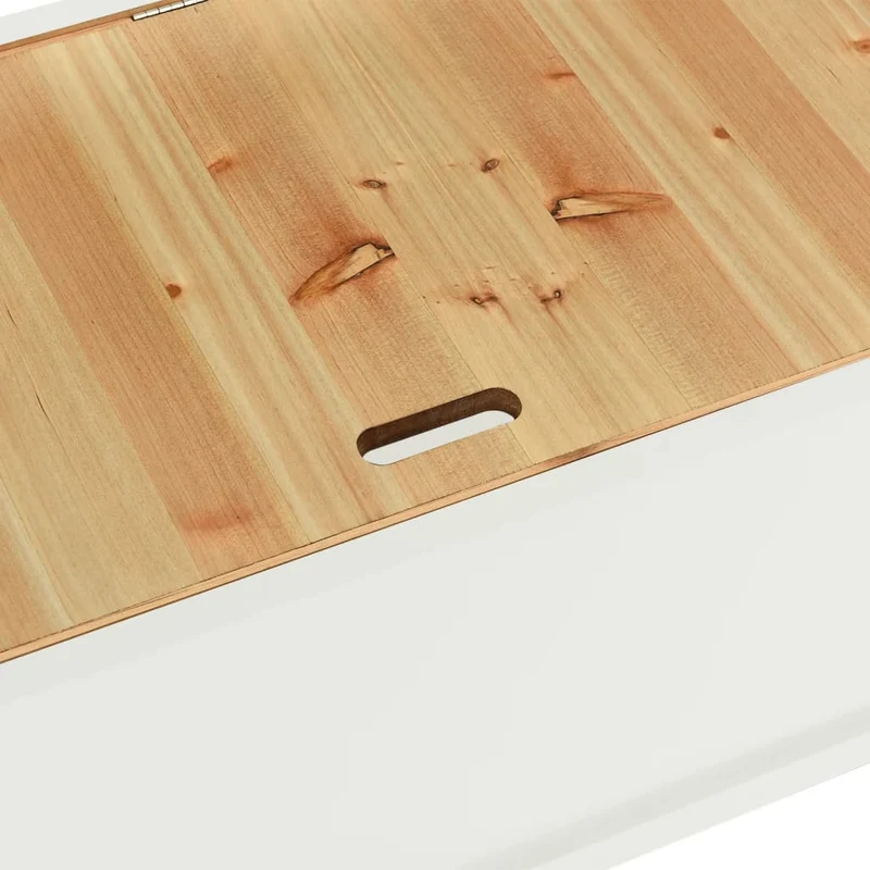 vidaXL - Sitzbank, und Rückenlehne, Bank zum Sitzen, Tragfähigkeit (pro Sitz ) 110 kg, 107x45x75,5 cm, Massivholz Tanne, Weiß