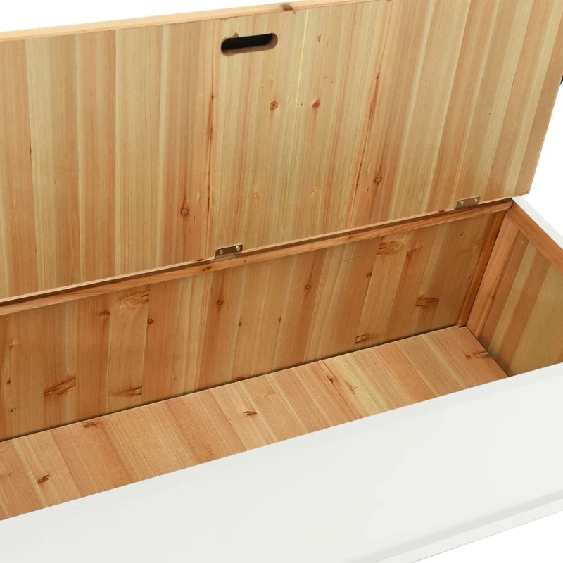 vidaXL - Sitzbank, und Rückenlehne, Bank zum Sitzen, Tragfähigkeit (pro Sitz ) 110 kg, 107x45x75,5 cm, Massivholz Tanne, Weiß