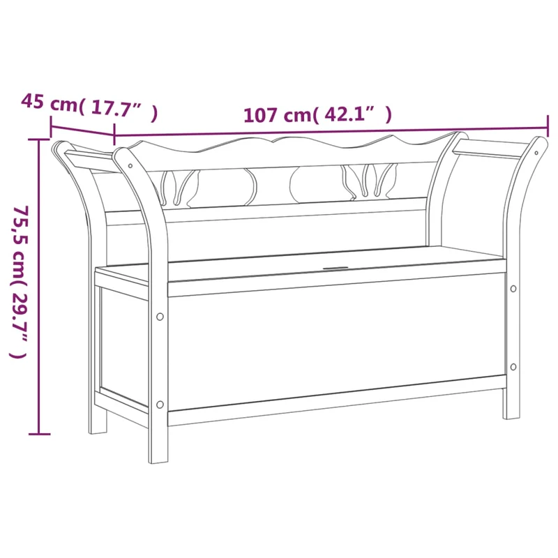 vidaXL - Sitzbank, und Rückenlehne, Bank zum Sitzen, Tragfähigkeit (pro Sitz ) 110 kg, 107x45x75,5 cm, Massivholz Tanne, Weiß