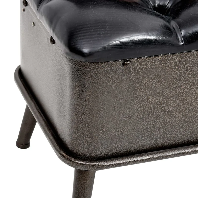 vidaXL - Sitzbank, Sitzbank mit Stauraum, und Rückenlehne, Bank zum Sitzen, 110 x 52 x 75 cm, Kunstleder, Schwarz