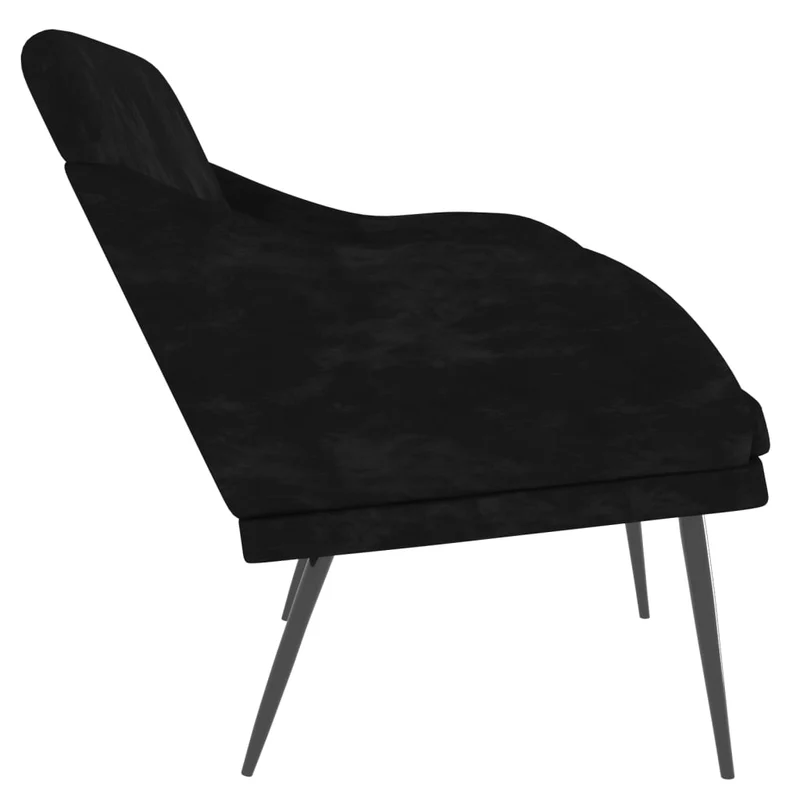 vidaXL - Sitzbank, und Rückenlehne, Bank zum Sitzen, Sitzbank Schwarz, 110x76x80 cm, Samt