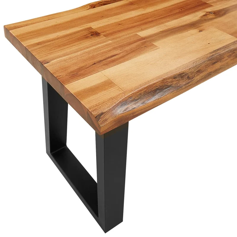 vidaXL - Sitzbank, Bank Baumkante, Bank zum Sitzen, 160 × 35 × 45 cm, Massivholz Akazie