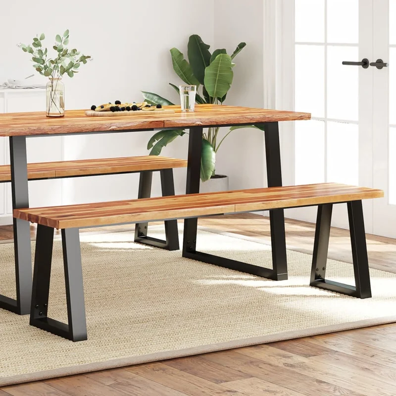 vidaXL - Sitzbank, Bank Baumkante, Bank zum Sitzen, 160 × 35 × 45 cm, Massivholz Akazie