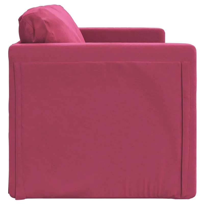 vidaXL – 2-in-1-Bodensofa mit Schlaffunktion, 122 × 204 × 55 cm ausgezogen, Samt, Weinrot