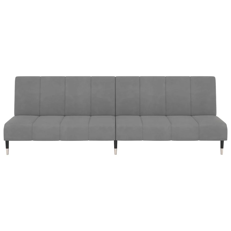 vidaXL Schlafsofa 2-Sitzer Hellgrau Samt