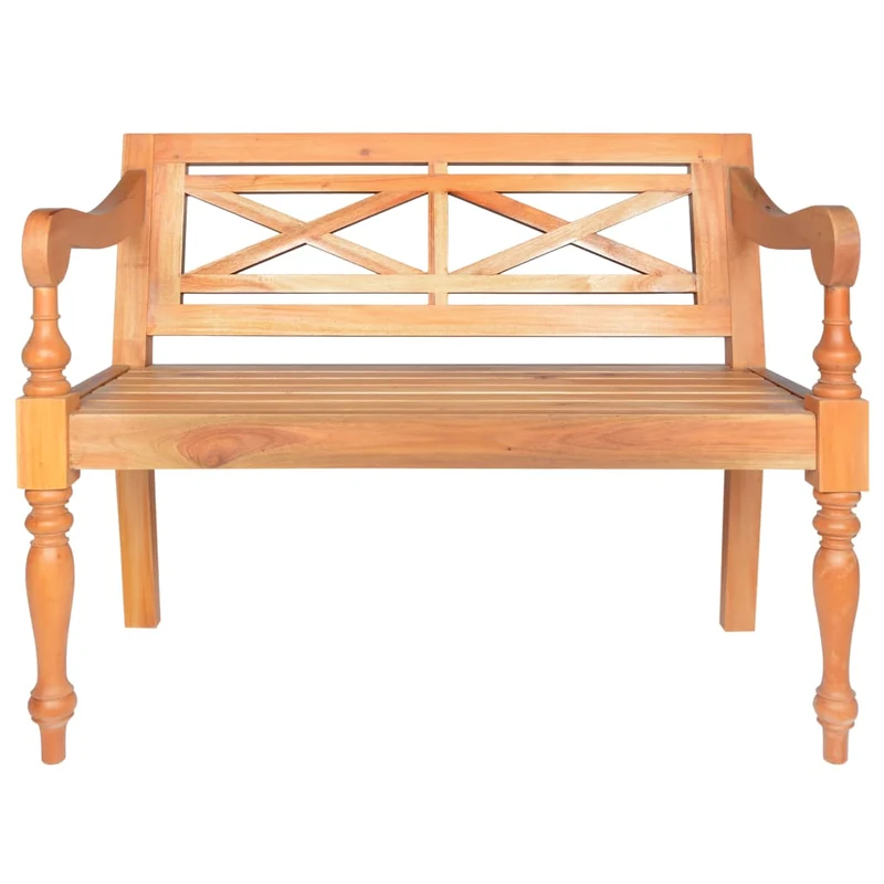 vidaXL - Sitzbank, Batavia-Sitzbank, und Rückenlehne, Bank zum Sitzen, Mahagoni Massivholz, 98 x 50 x 82 cm, Hellbraun