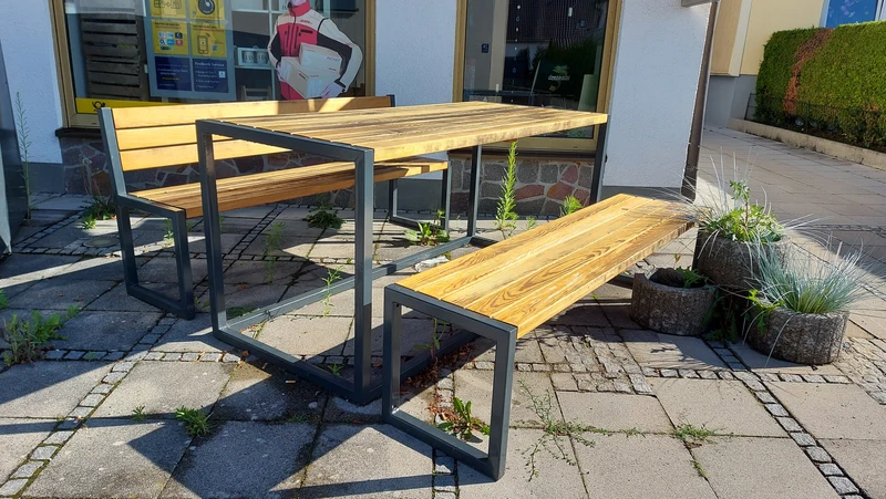 Designer Gartenset (Bänke ohne Lehne)