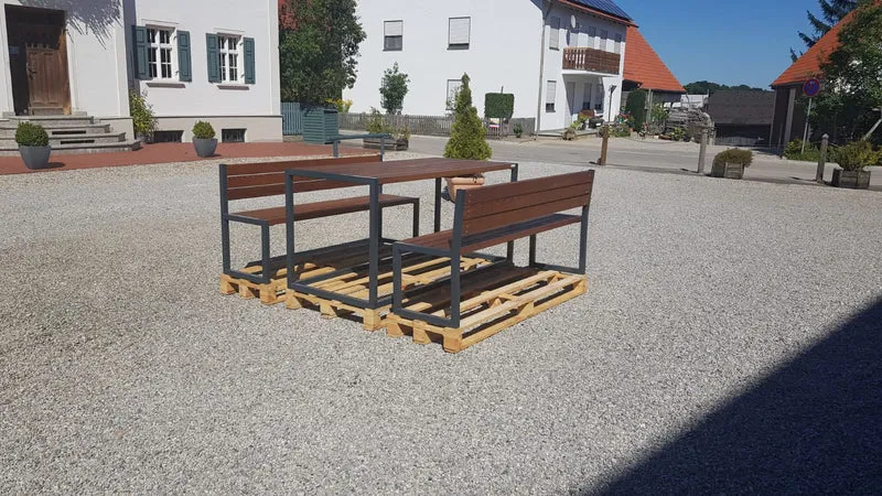 Designer Gartenset (Bänke ohne Lehne)