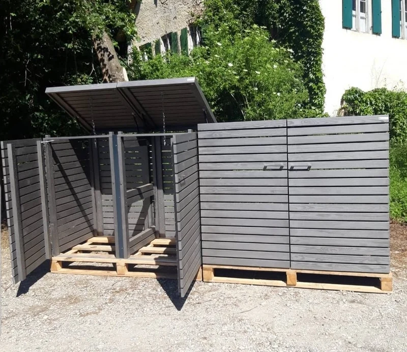 PREMIUM Edle 4er Holzbox mit Klappdach